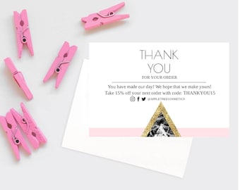 Thank you cards for business, Thank you printable, Thanks for your order, Inserts for business,  Packaging insert card