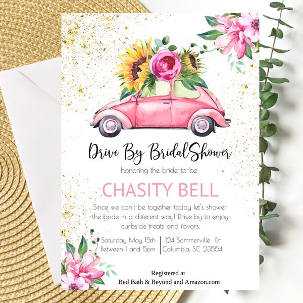 Drive by Wedding Shower Invitation Download Etsy