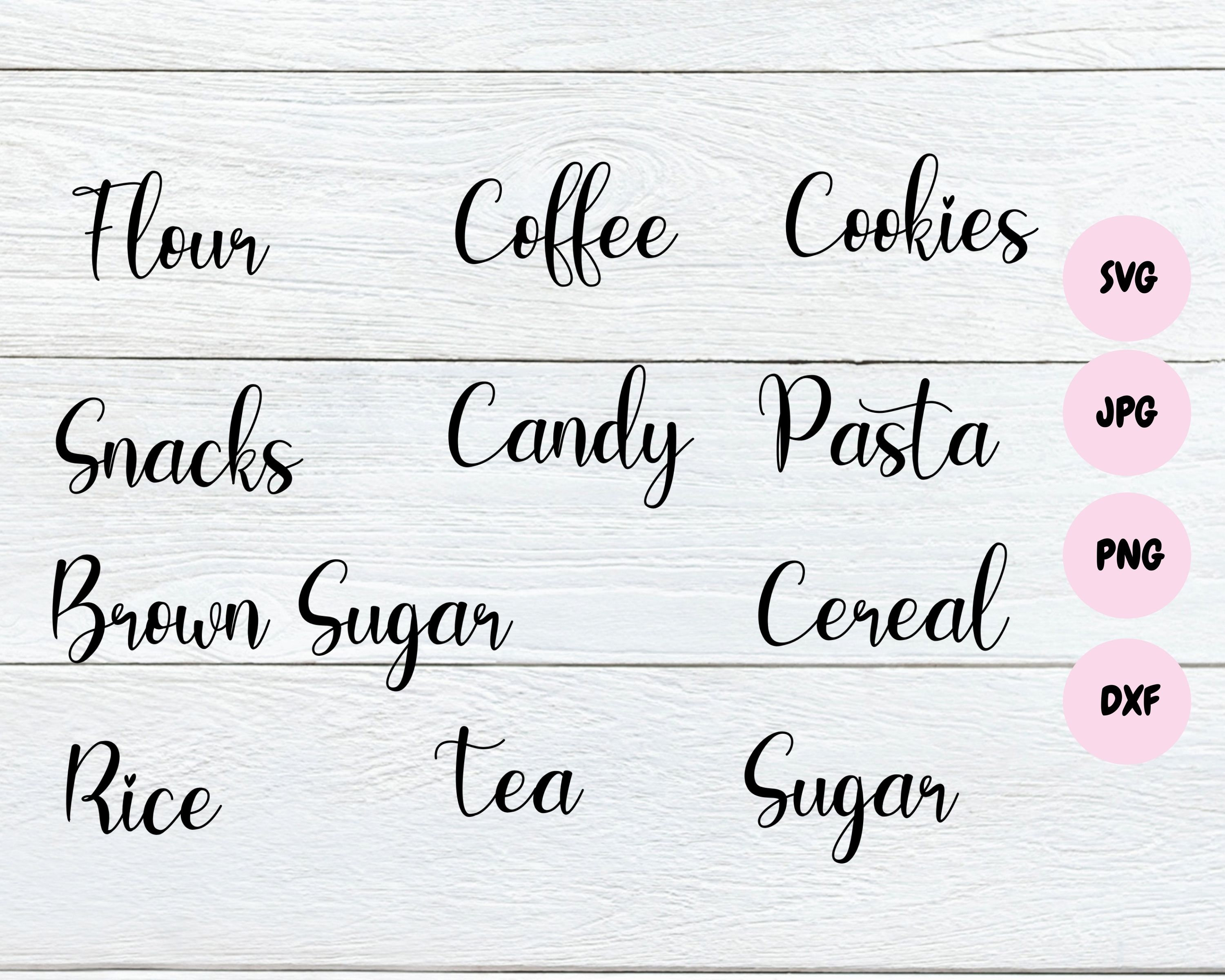 Pantry Labels Svg, Kitchen Labels SVG, Storage Labels, Kitchen Svg Bundle, Cricut Digital Cut