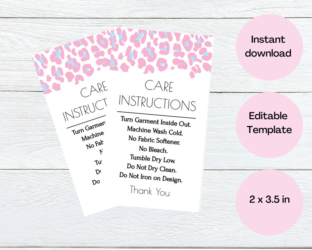 How to Care For, T-shirt Care Instructions, Digital Download, T-shirt ...