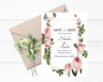 Wedding Save the date, wedding save the date template, wedding save the date template download, Save the date cards, Editable save the date