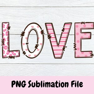 Pink Valentine&#39;s Day Png, Love Png, Kids Valentines Png, Cute Love Design, XOXO Png, Silhouette or Cricut, Instant Download