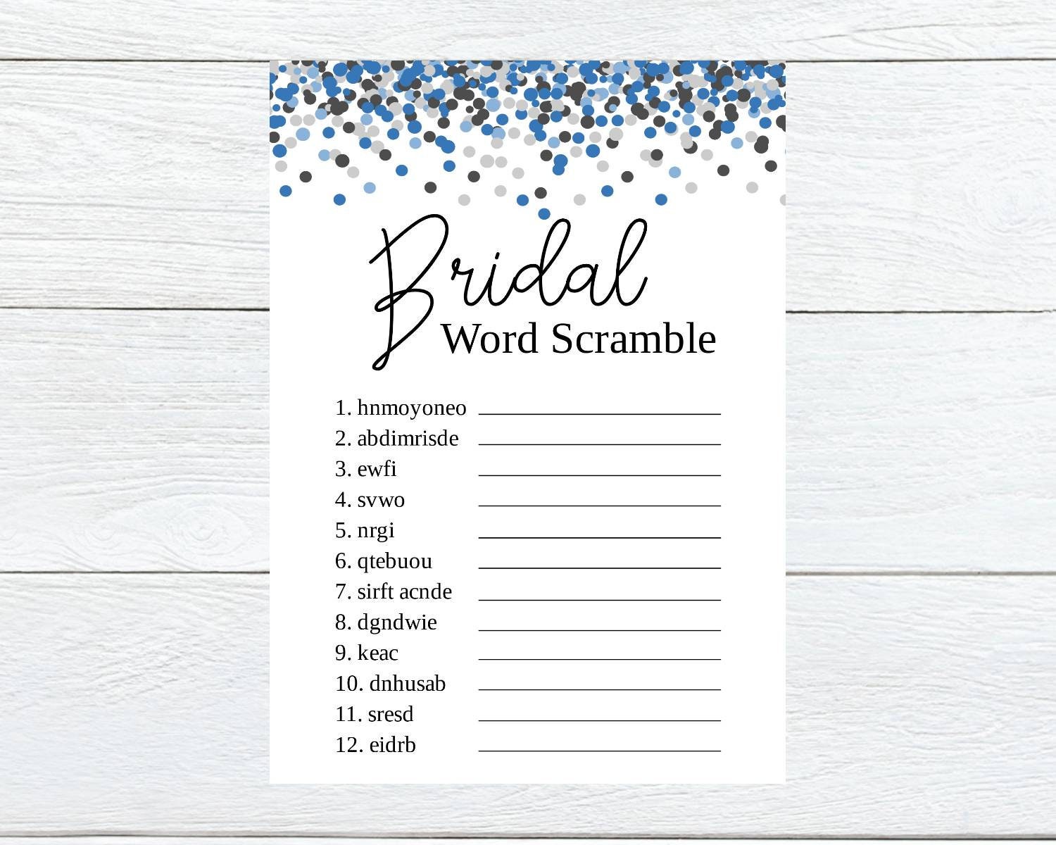 Game Instant Download, Bridal Shower Games Printable, Virtual Bridal