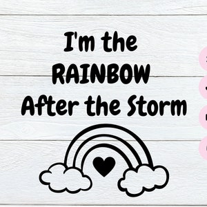 I&#39;m The Rainbow After the Storm SVG, Rainbow Baby SVG, Welcome Baby Svg, Cute Newborn PNG