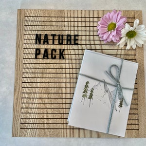 Hand Painted Original Watercolor Cards -  Nature Pack - 4 pack - Blank Inside