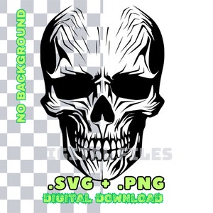 SKULL HEAD clipart, png, svg, diseño de sublimación, archivo de corte gráfico vectorial, para impresión con fondo transparente y uso comercial