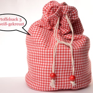 Potato bags for hot raclette potatoes made of cotton 3. rot w. Gekreuzt