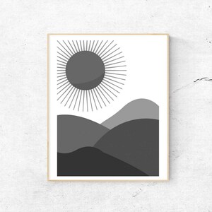 Rise and Shine - Minimal Mid Century Modern Art (Digital Download)