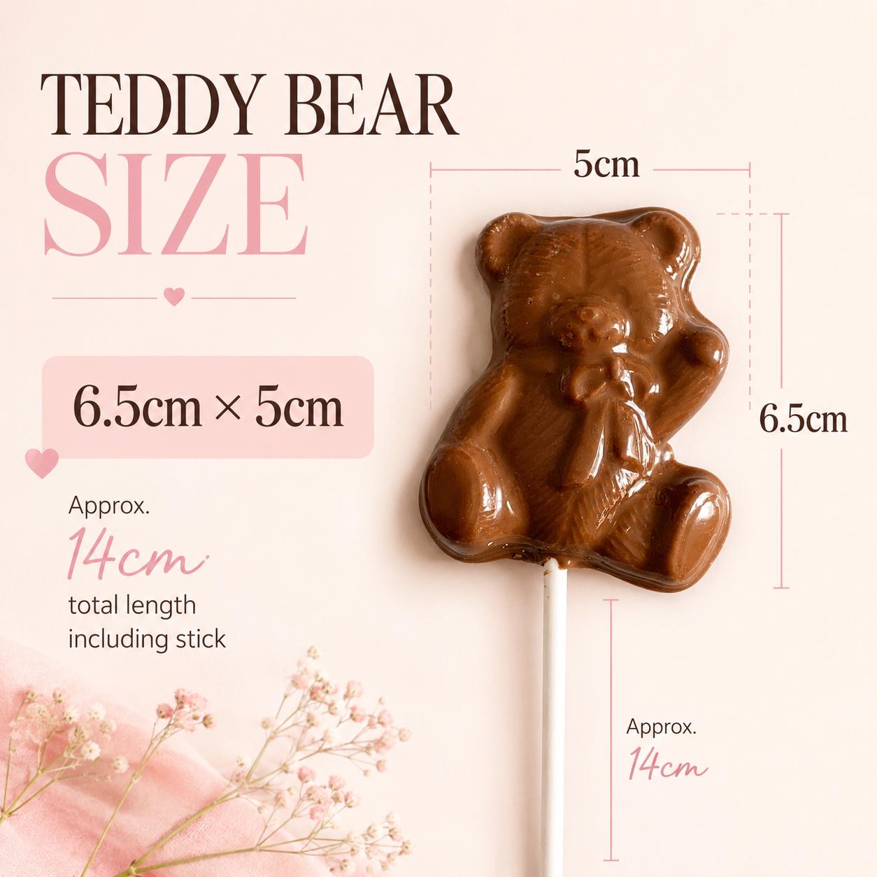 Chocolate Teddy Bear Lollipops | Personalised Chocolate Favours
