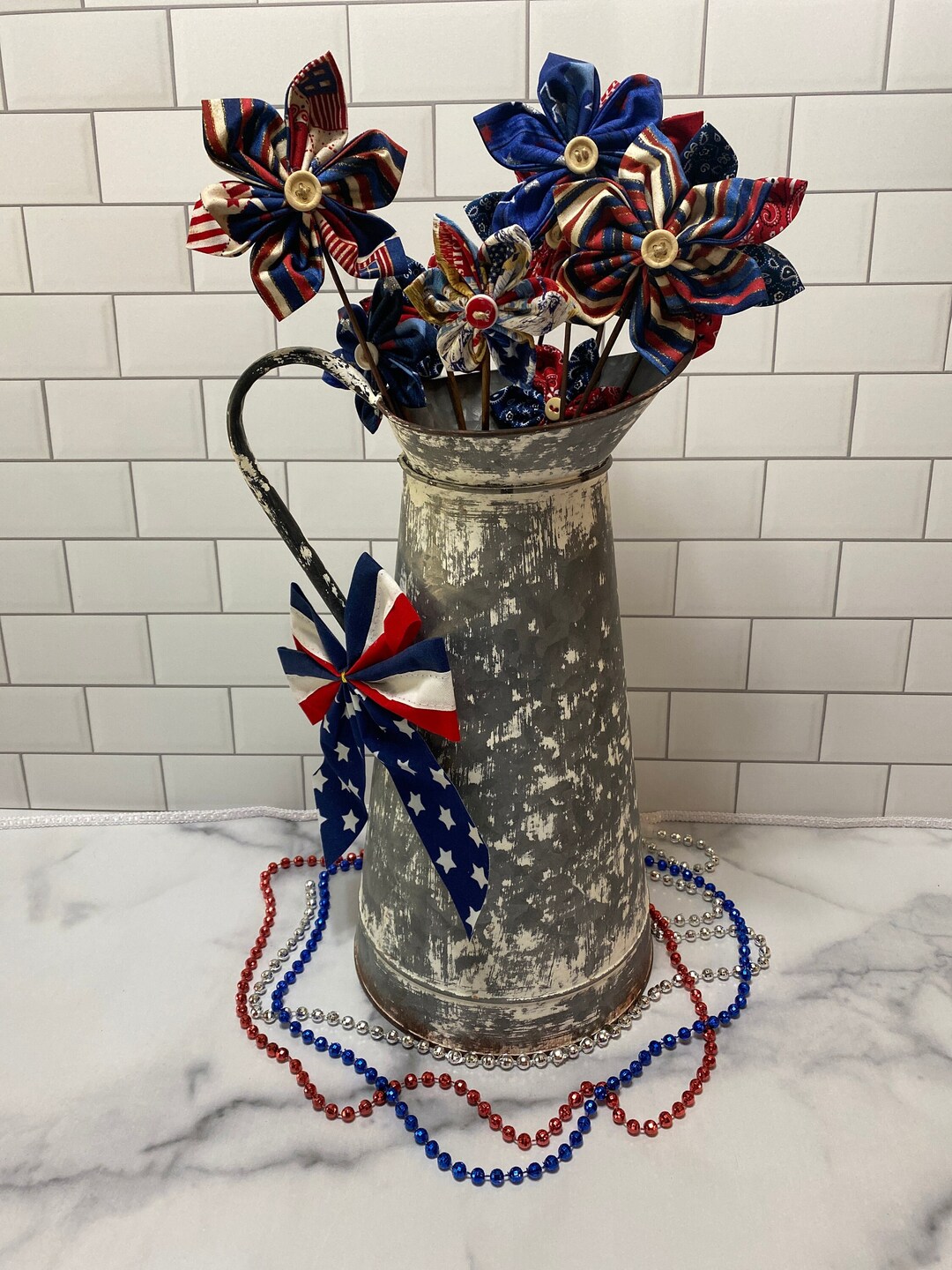 Patriotic Pinwheels Assorted Patriotic Floral Picks Set of Etsy