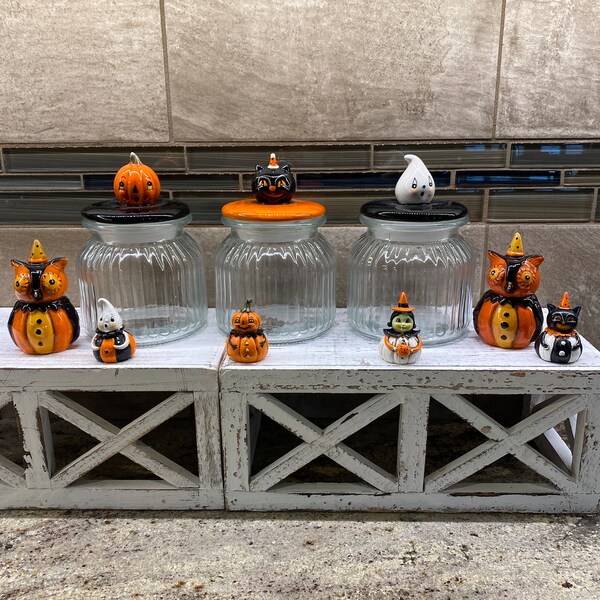Assorted Authentic Halloween Johanna Parker | Mini 4 Piece Set | Glass Jars | Your choice of a great selection