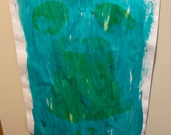 Full Body Press nude paint 17x30 acrylic on paper SIGNED
