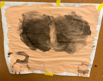 Butt ass print paint painting nude 17x20 Signed