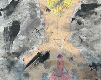 signed original abstract erotic art “shades #4” 8x10