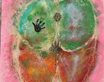 signed original abstract erotic art “mine” 8x8”
