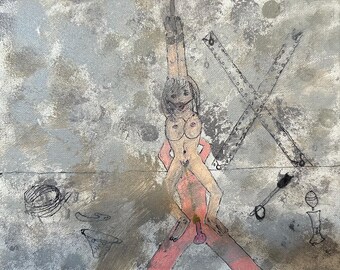 signed original abstract erotic art “shades #3” 8x10”