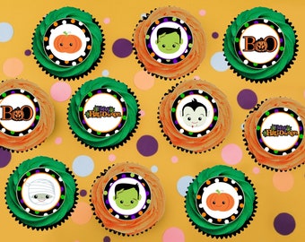 Cute Monsters! Halloween Party -Edible Image Cupcake / Cookie Topper - PRE-CUT