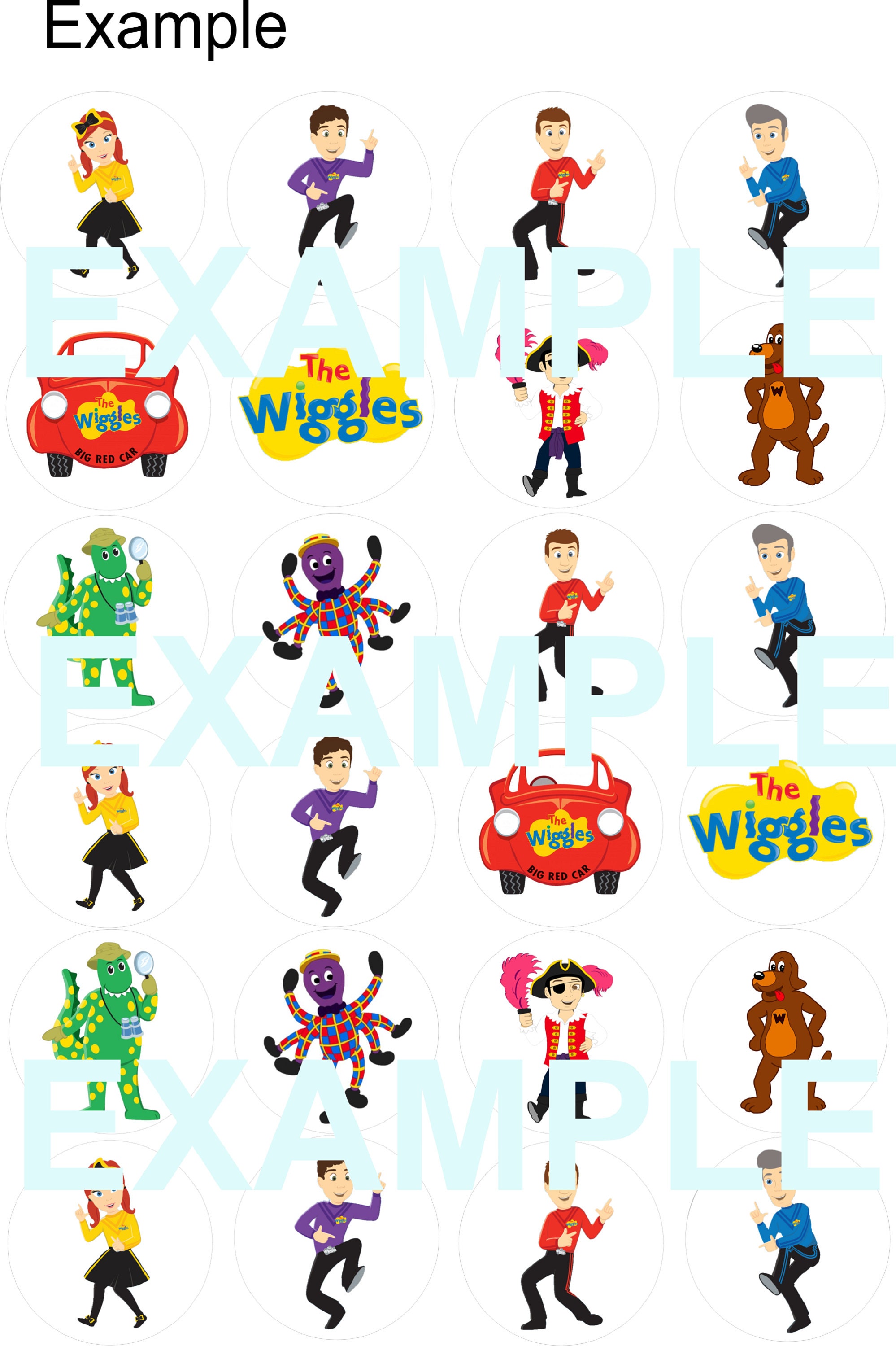 Wiggles Edible Image Cupcake / Cookie Topper PRECUT Etsy