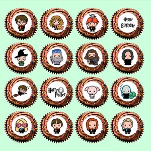 Cute Harry Potter Characters! - Edible Image Cupcake / Cookie Topper - PRE-CUT