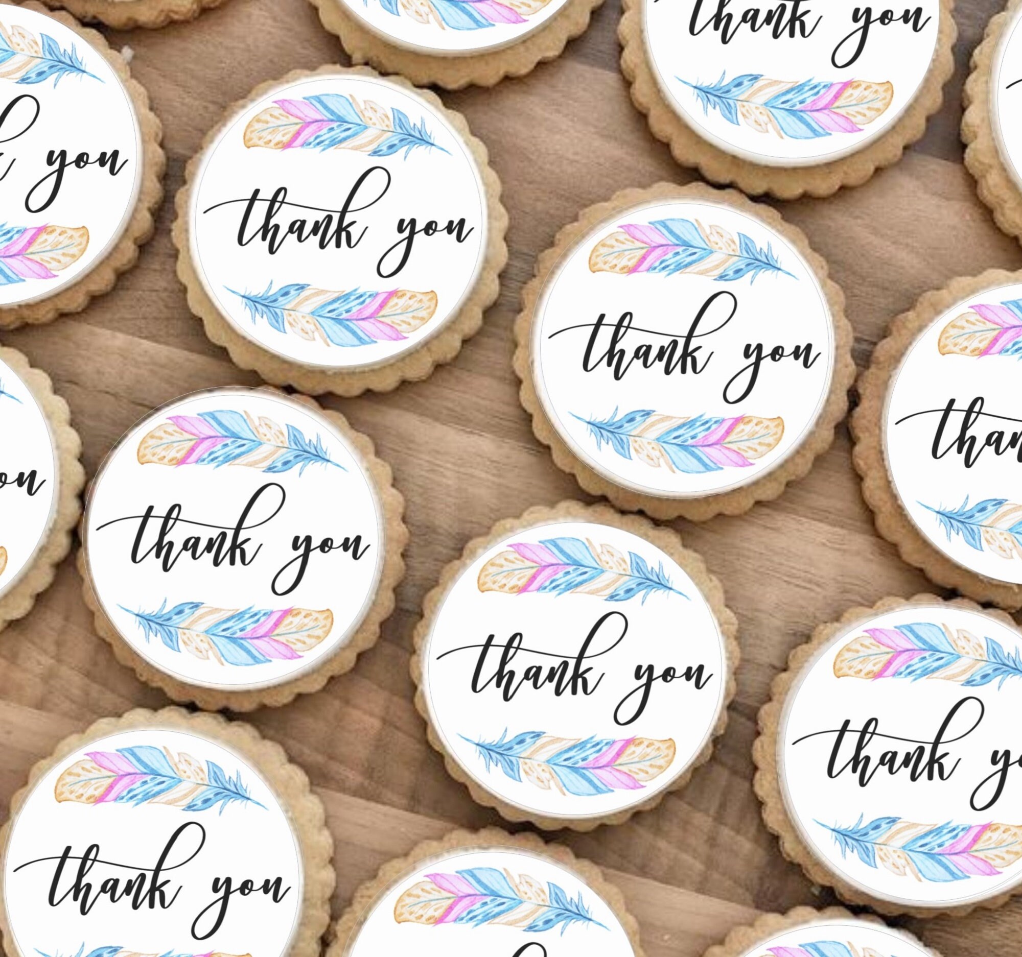 Thank You Edible Image Cupcake Cookie Topper PRE-CUT | Etsy