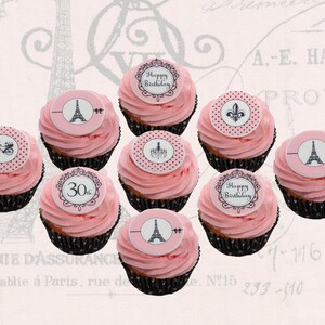 Parisian Theme! - Edible Image Cupcake / Cookie Topper - PRE-CUT