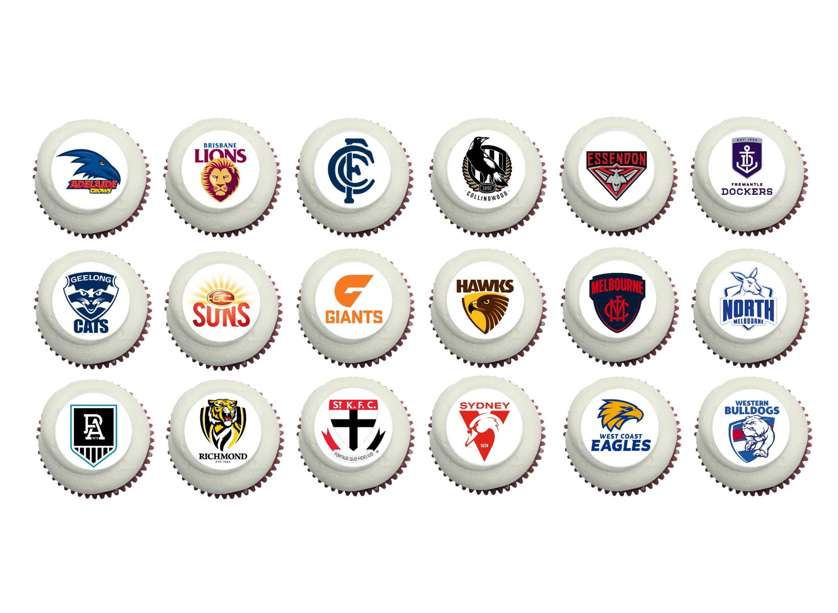 Footy Team Edible Image Cupcake Topper Etsy