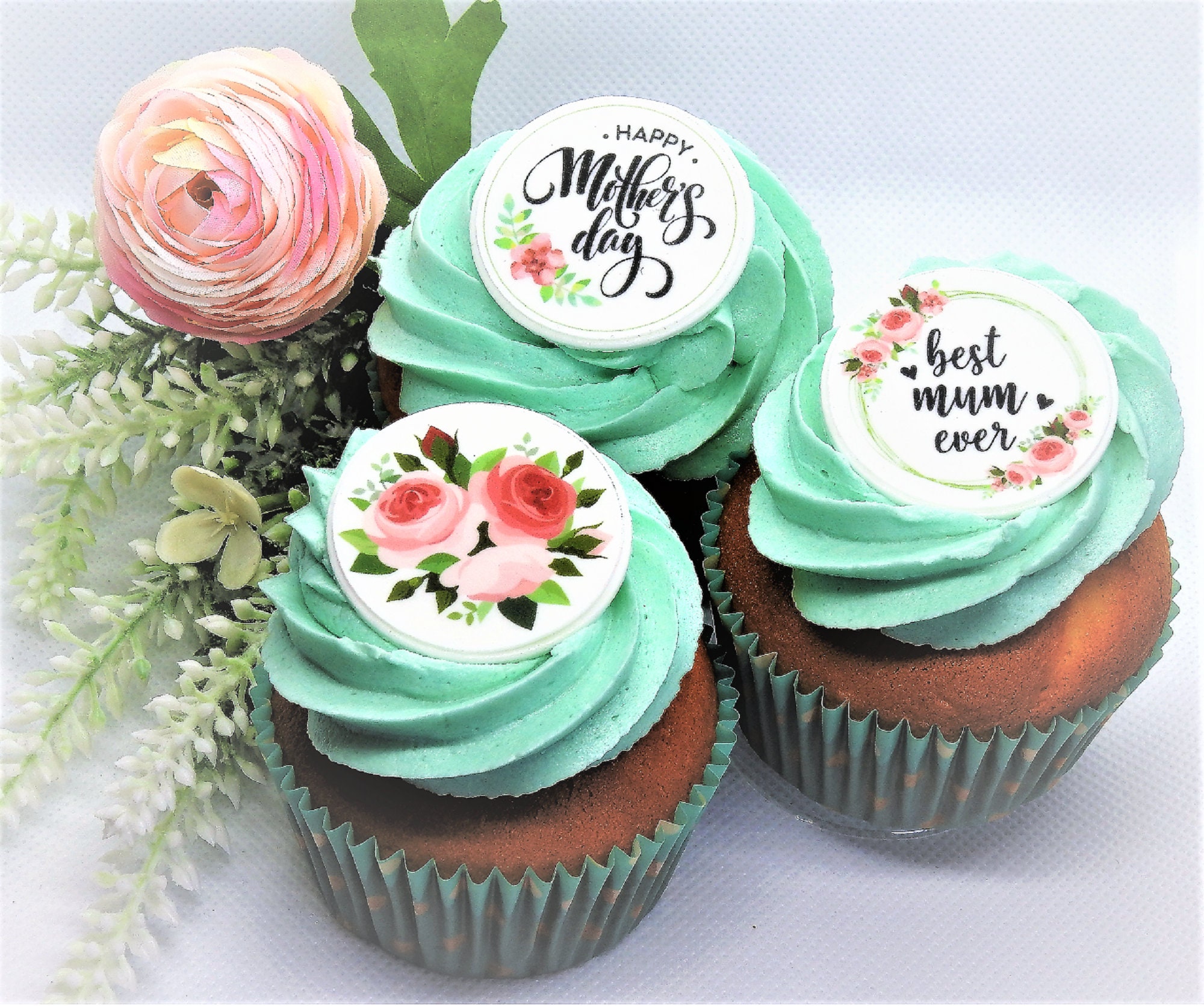 Flores comestibles de amapola de oblea – Hecho a mano en los Estados Unidos  para tartas y cupcakes, decoración (pompas)