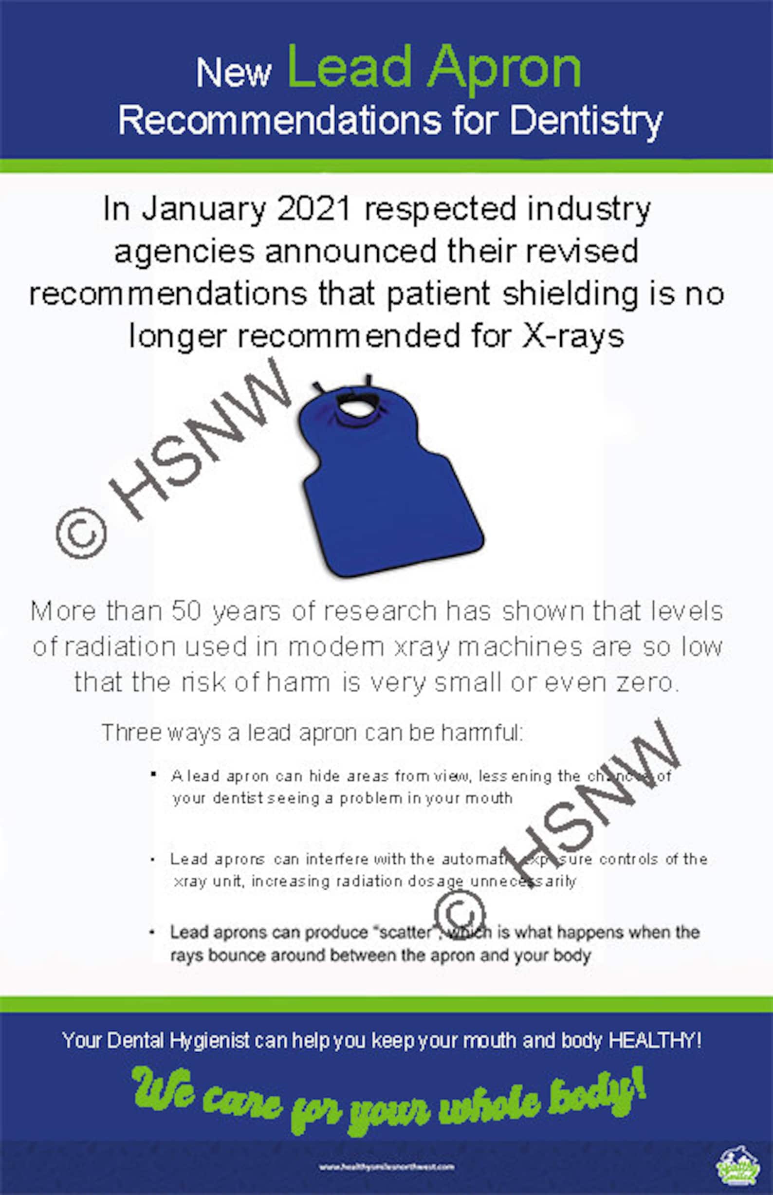 Office Poster- New Dental Lead Apron Recommendations - Etsy