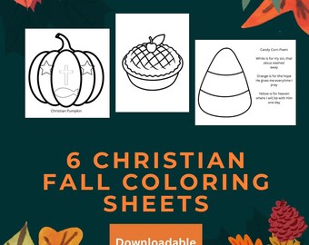 Christian Fall Coloring Sheets, Halloween Coloring, Trunk or Treat, Christian Pumpkin