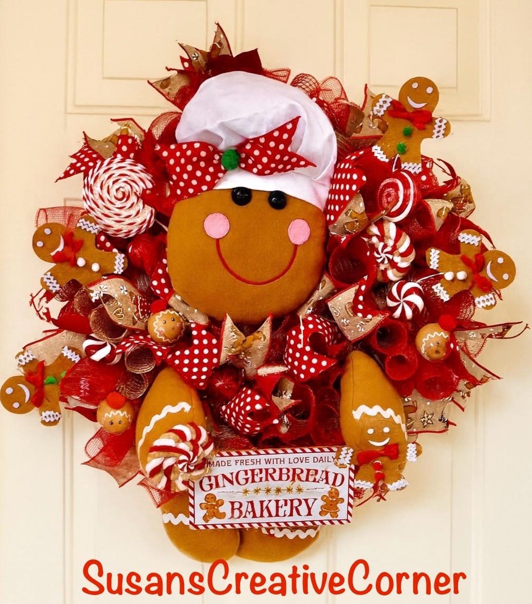 Gingerbread Bakery Christmas Wreath - Etsy