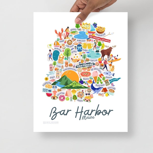 Bar Harbor Print Etsy
