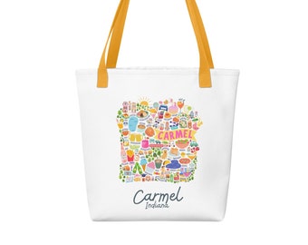 Carmel, IN tote bag