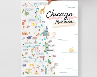 Chicago Marathon Route Print