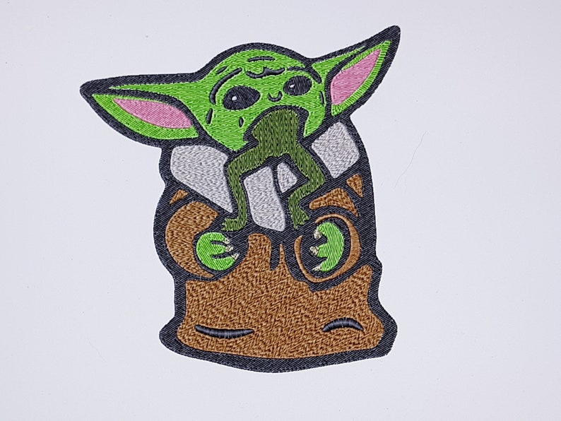 Baby Yoda with Frog Based in Star Wars Mandalorian Series ...