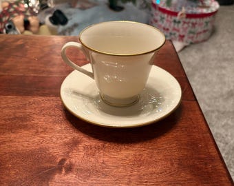 Lenox cup and saucer set. In the Hayworth pattern and part of the Cosmopolitan collection