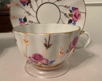 Vintage rare Antique Rose Lomonosov Porcelain Tea Cup USSR