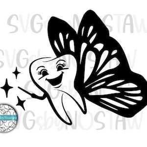 Tooth Fairy cut file in svg/png/pdf. Happy Tooth Fairy svg. Tooth svg. Digital Download.