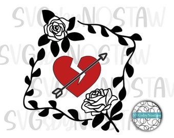 Rose Heart Arrow Etsy