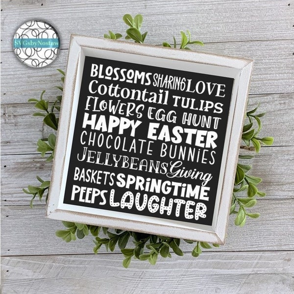 Happy Easter cut file in svg/png/jpg/pdf. Easter Subway Art svg. Easter Sign Design. Digital Download.