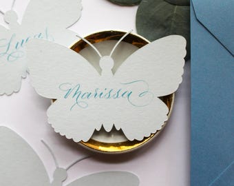 Butterfly Place Card | Hand-Lettered Calligraphy Name Cards
