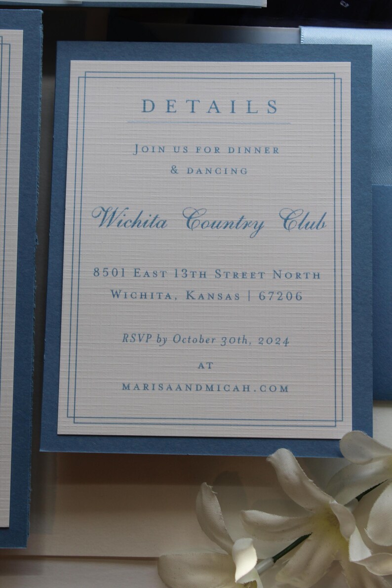 Details card or RSVP can be equally as stunning.