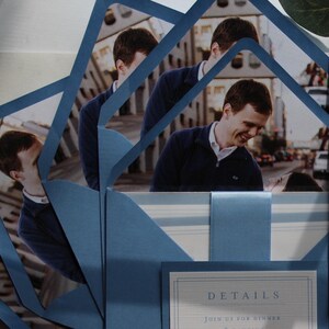 Photo envelope liners ALWAYS WIN!  Every guest wants to see your special photos and many of them never get to see them.  Why not add your favorite one to your invitation set with an envelope liner?