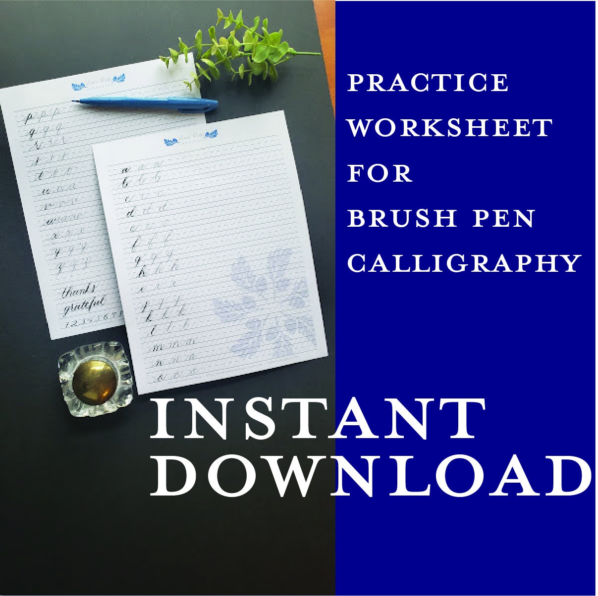 Mindful Lettering Practice Workbook Digital Workbook PDF Download Modern  Calligraphy Worksheets 