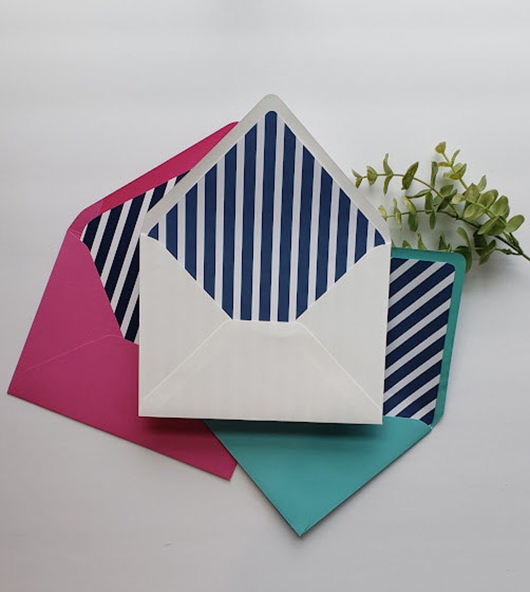 Printable Navy Blue and White Striped Envelope Liner Digital Etsy