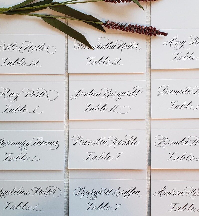 Place Card Calligraphy Service Etsy