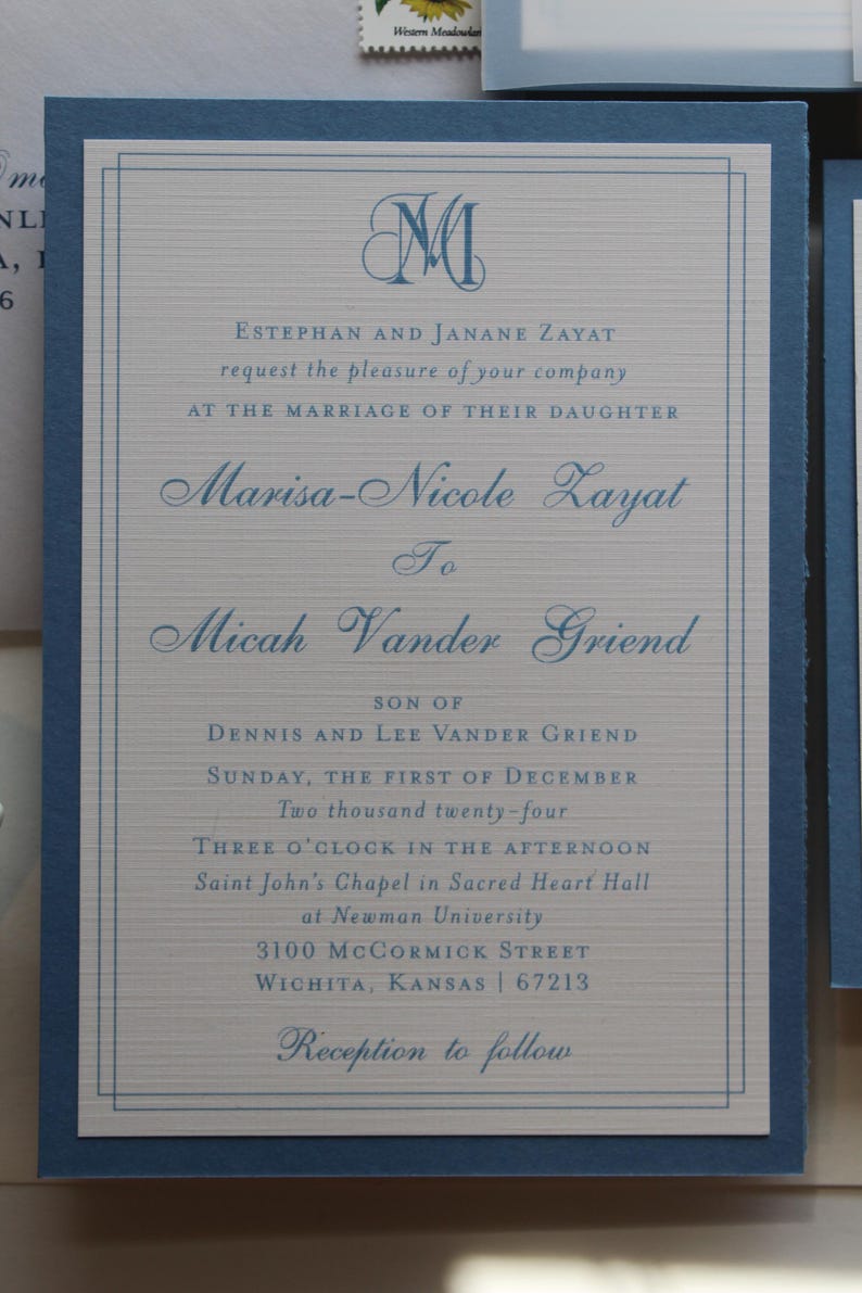 Moody close up of the invitation.  Change the wording to include all of your details to customize this suite and make it your own.