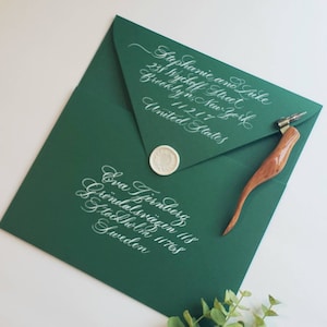 Calligraphy Addressing With Return Address on Back Wedding Calligraphy ...