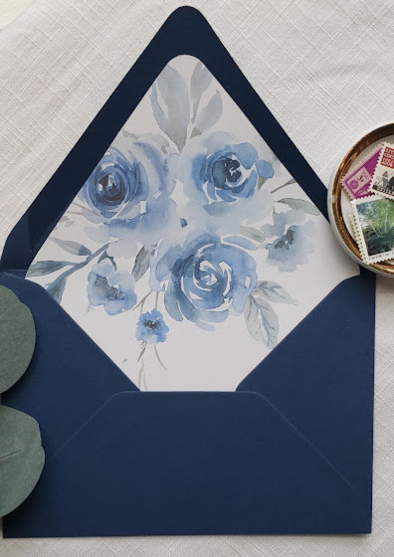 Envelope Liner Printable Instant Download Envelope Liner Blue - Etsy