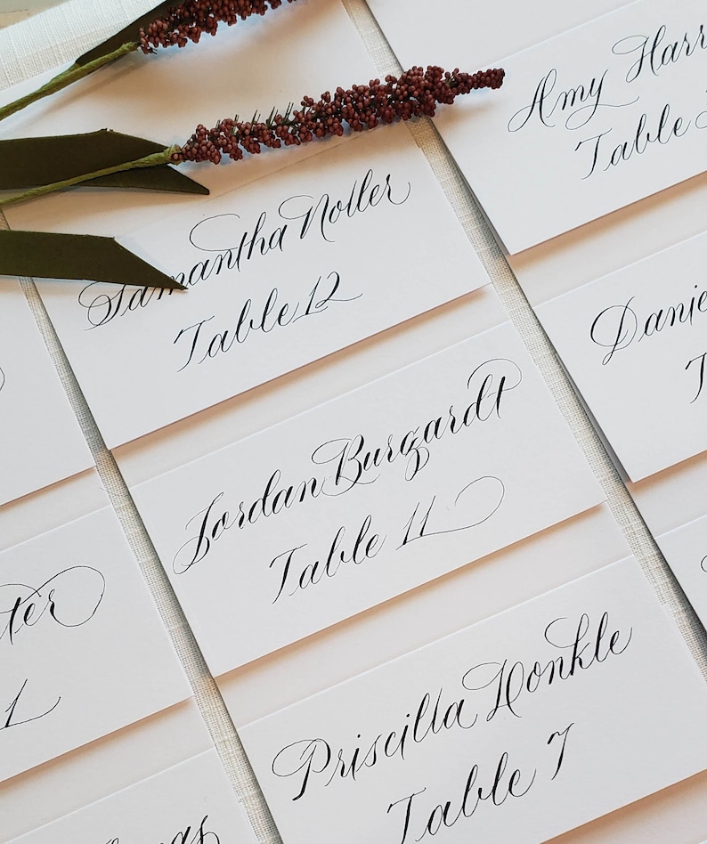 Place Card Calligraphy Service Etsy