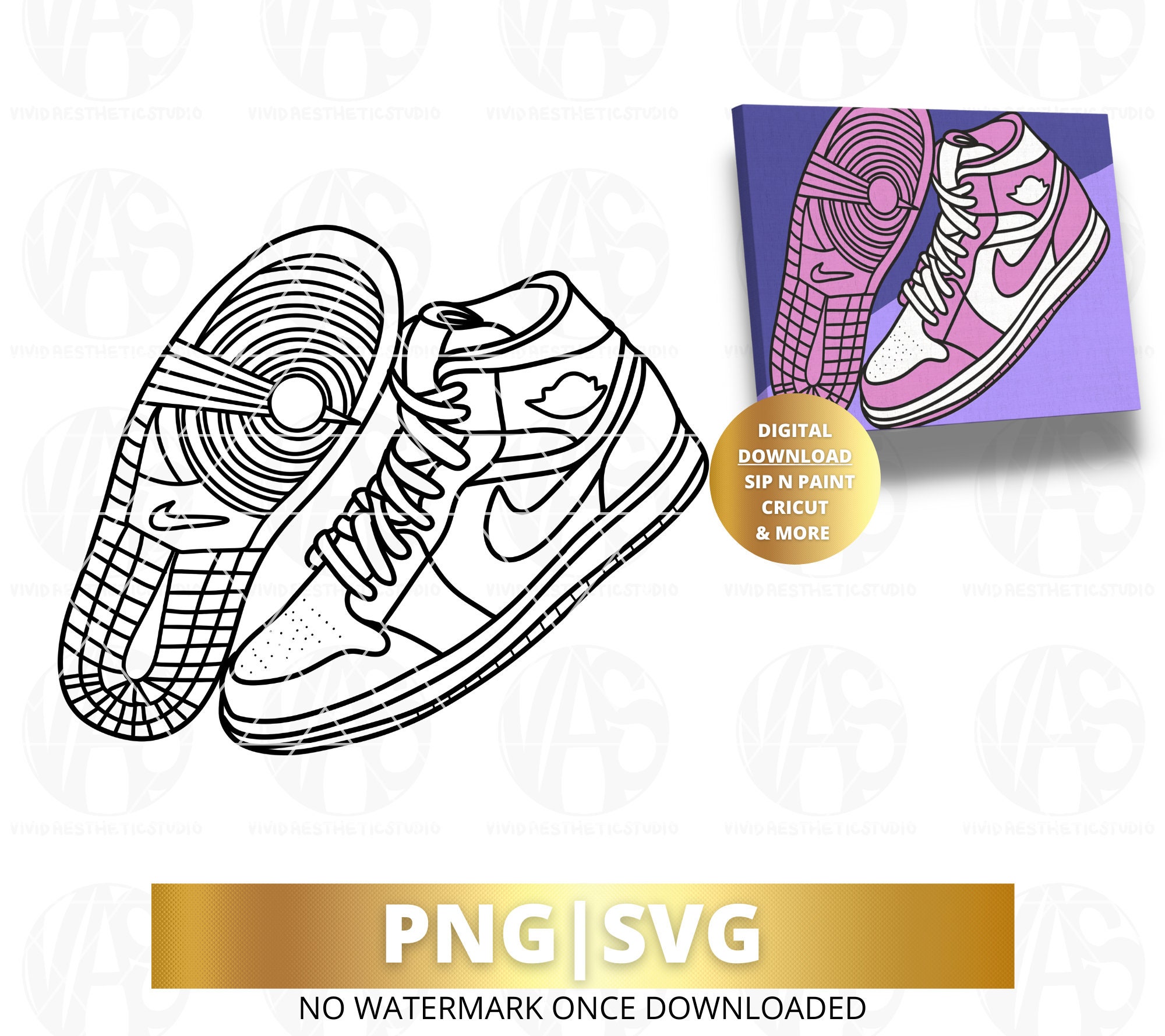 Sneaker Shoe Outline PNG Svg, Canvas Svg ,girl Clipart, Queen Svg, Hair